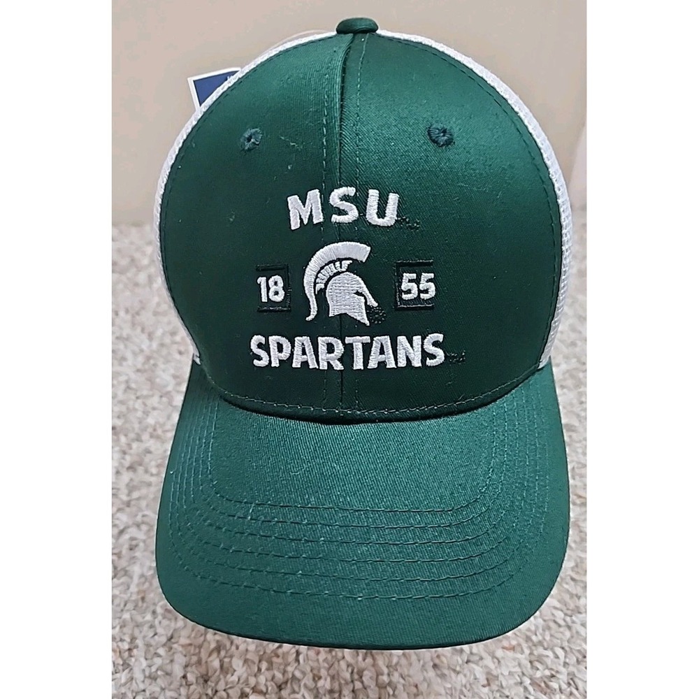 MSU Michigan State Spartans Captivating Headwear Hat Adjustable White Snap
